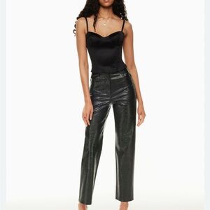 Wilfred Black Melina Croc Straight Leg Pants